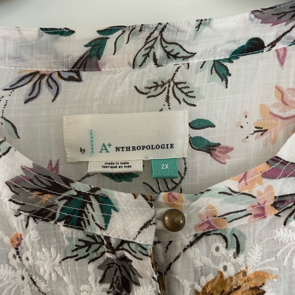 Anthropologie floral top, 2X - Picture 2 of 2